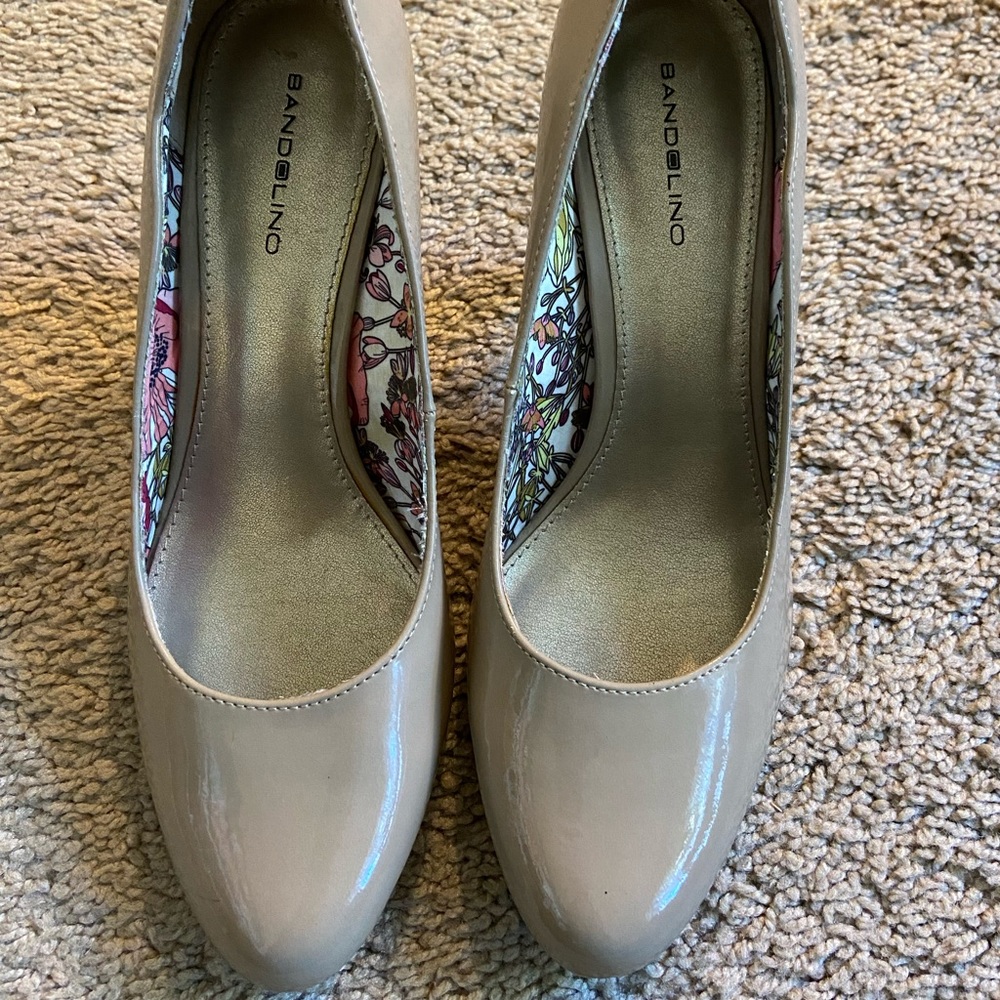 Bandolino Tan Patent Pumps